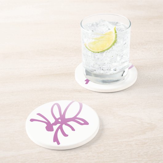 En Grès Dessous de verre de bug rose (Côté)