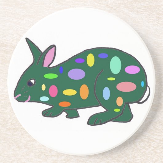 En Grès Dessous de verre de Bunny de Pâques (Devant)