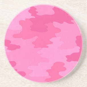 En Grès Dessous de verre de camouflage rose vif