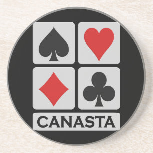 En Grès Dessous de verre de canasta