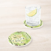 En Grès Dessous de verre de carte de trésor de l'île des (Côté)