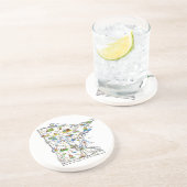 En Grès Dessous de verre de carte du Minnesota (Côté)