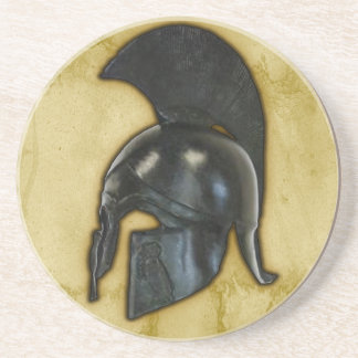 En Grès Dessous de verre de casque de Grèce antique