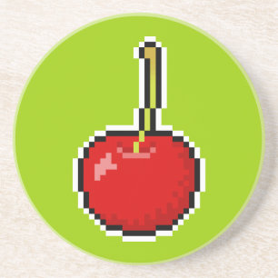 En Grès Dessous de verre de cerise d'art de pixel