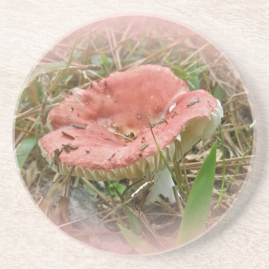 En Grès Dessous de verre de champignons roses (Devant)