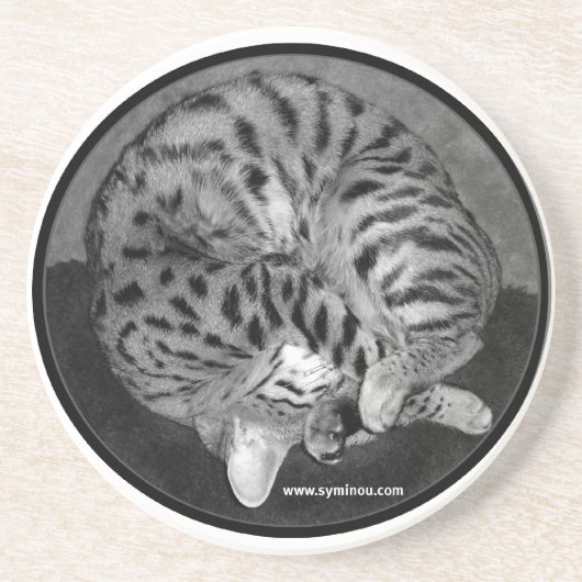 En Grès Dessous de verre de chat de la savane (Devant)