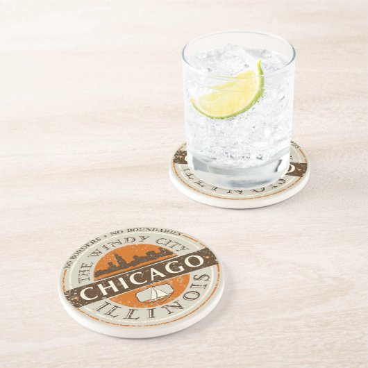 En Grès Dessous de verre de Chicago (Côté)