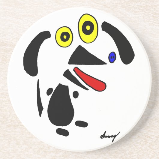 En Grès Dessous de verre de chien Abstrait (Devant)