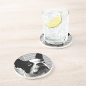 En Grès Dessous de verre de chien de Boston Terrier (Côté)