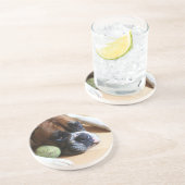 En Grès Dessous de verre de chien de boxeur (Côté)