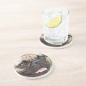 En Grès Dessous de verre de chien de carlin (Côté)