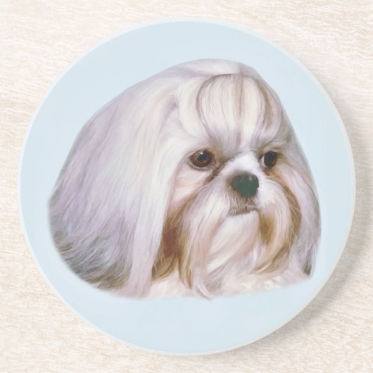 En Grès Dessous de verre de chien de Shih Tzu (Devant)