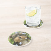 En Grès Dessous de verre de chien de York Terrier (Côté)