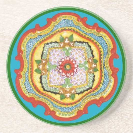 En Grès Dessous de verre de Chinoiserie (Devant)