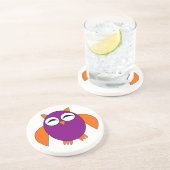 En Grès Dessous de verre de chouette d'Halloween (Côté)