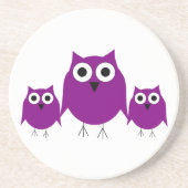 En Grès Dessous de verre de Chouettes pourpres (Devant)