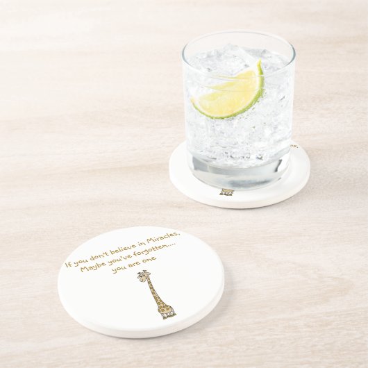 En Grès Dessous de verre de citation de miracle (Côté)