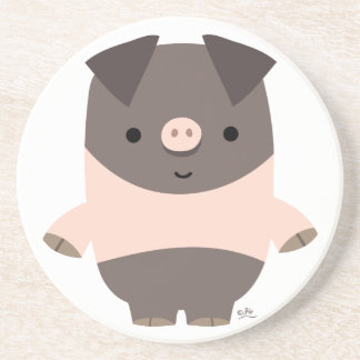 En Grès Dessous de verre de cochon cartonné mignon