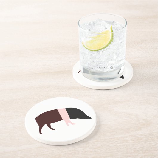 En Grès Dessous de verre de cochon de selle (Côté)