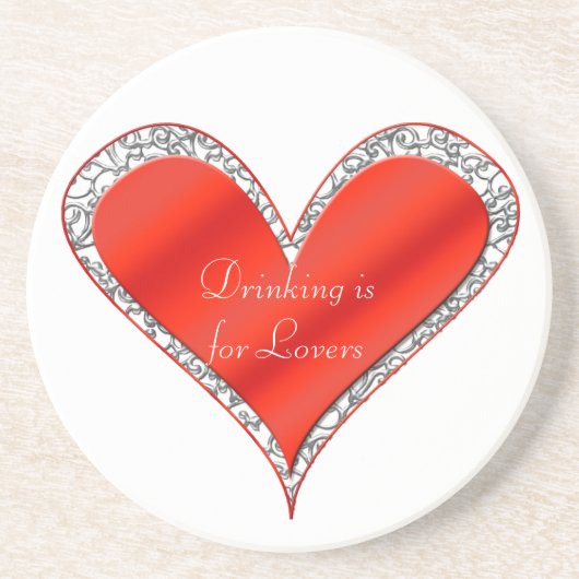 En Grès Dessous de verre de coeur de la Saint-Valentin (Devant)