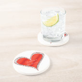 En Grès Dessous de verre de coeur de la Saint-Valentin (Côté)