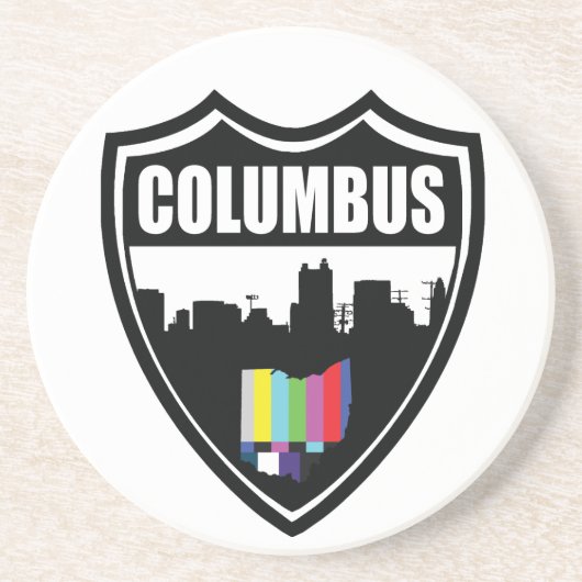 En Grès Dessous de verre de Columbus Ohio (Devant)