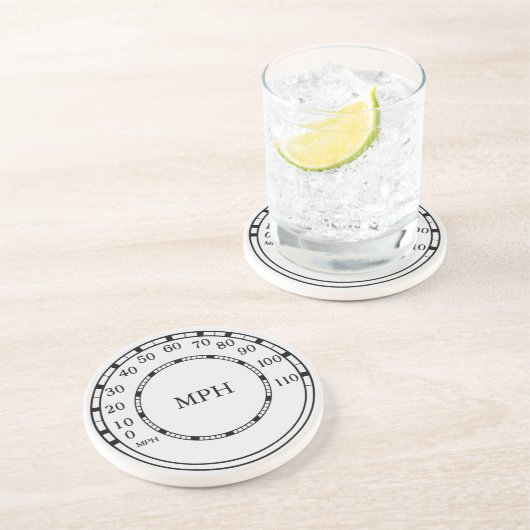 En Grès Dessous de verre de compteur de monogramme de comp (Côté)