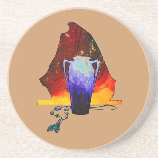 En Grès Dessous de verre de conception du sud-ouest (Devant)