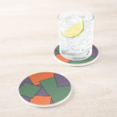 En Grès Dessous de verre de conception géométrique moderne (Côté)