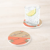 En Grès Dessous de verre de CONTE de POISSONS 4,5" (Côté)