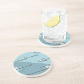 En Grès Dessous de verre de CONTE de POISSONS 4,5" AQUA (Côté)