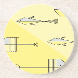 En Grès Dessous de verre de CONTE de POISSONS 4,5" CITRON