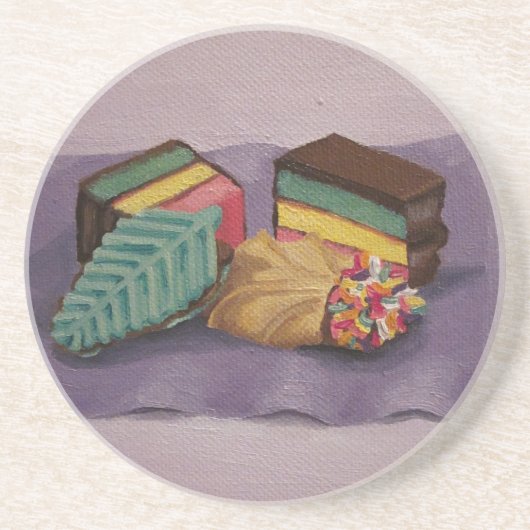 En Grès Dessous de verre de cookies peints (Devant)
