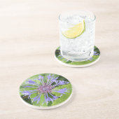 En Grès Dessous de verre de Cornflower bleu (Côté)