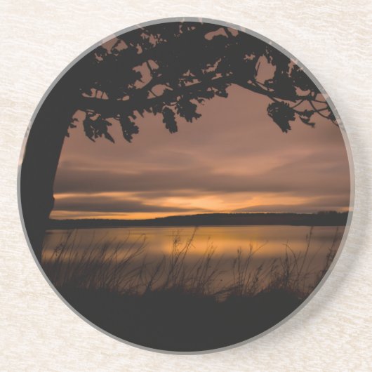 En Grès Dessous de verre de coucher du soleil (Devant)