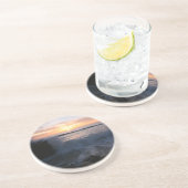 En Grès Dessous de verre de coucher du soleil d'océan (Côté)