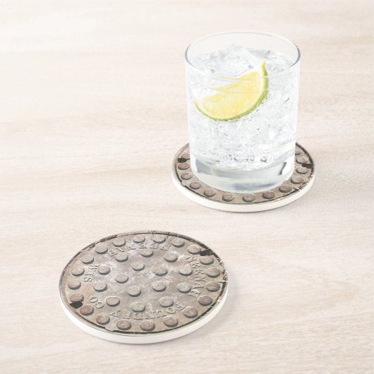 En Grès Dessous de verre de couverture de trou (Côté)