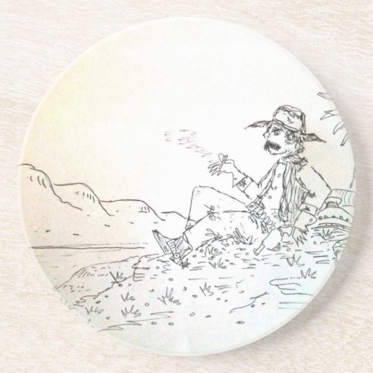 En Grès Dessous de verre de cowboy de Smokin (Devant)
