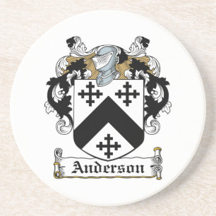 En Grès Dessous de verre de crête de famille d'Anderson