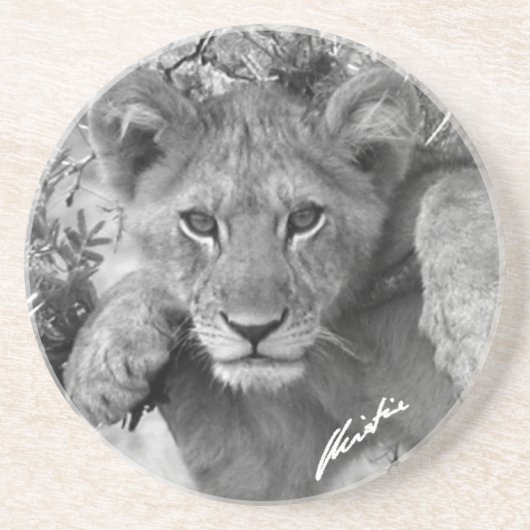 En Grès Dessous de verre de CUB de lion (Devant)