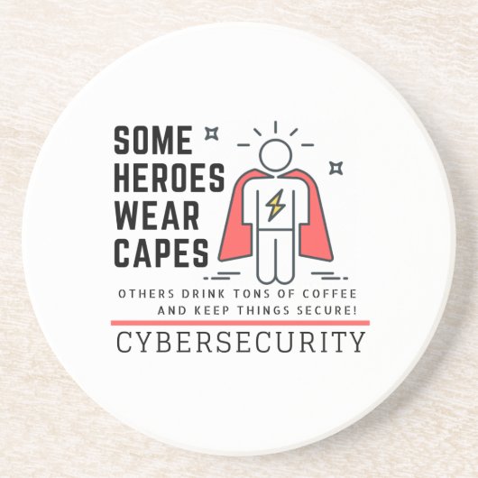 En Grès Dessous de verre de cybersécurité (Devant)