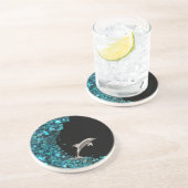 En Grès Dessous de verre de dauphin et de Paua Shell (Côté)