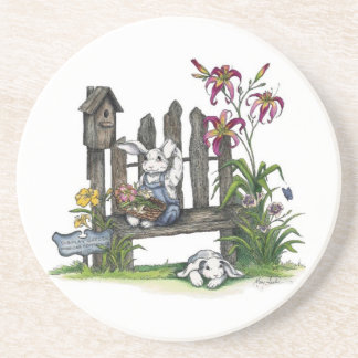 En Grès Dessous de verre de Daylily/lapin