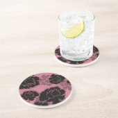 En Grès Dessous de verre de décadence florale grognon, ros (Côté)