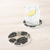 En Grès Dessous de verre de décadence florale grungy, ivoi (Côté)