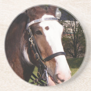 En Grès Dessous de verre de délivrance de cheval de trait