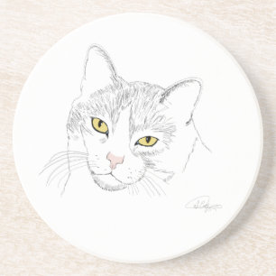 En Grès Dessous de verre de dessin de chat
