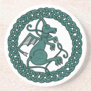 En Grès Dessous de verre de dragon d'animal familier