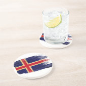 En Grès Dessous de verre de drapeau de l'Islande (Côté)