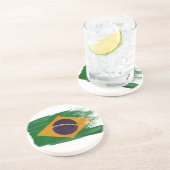 En Grès Dessous de verre de drapeau du Brésil (Côté)